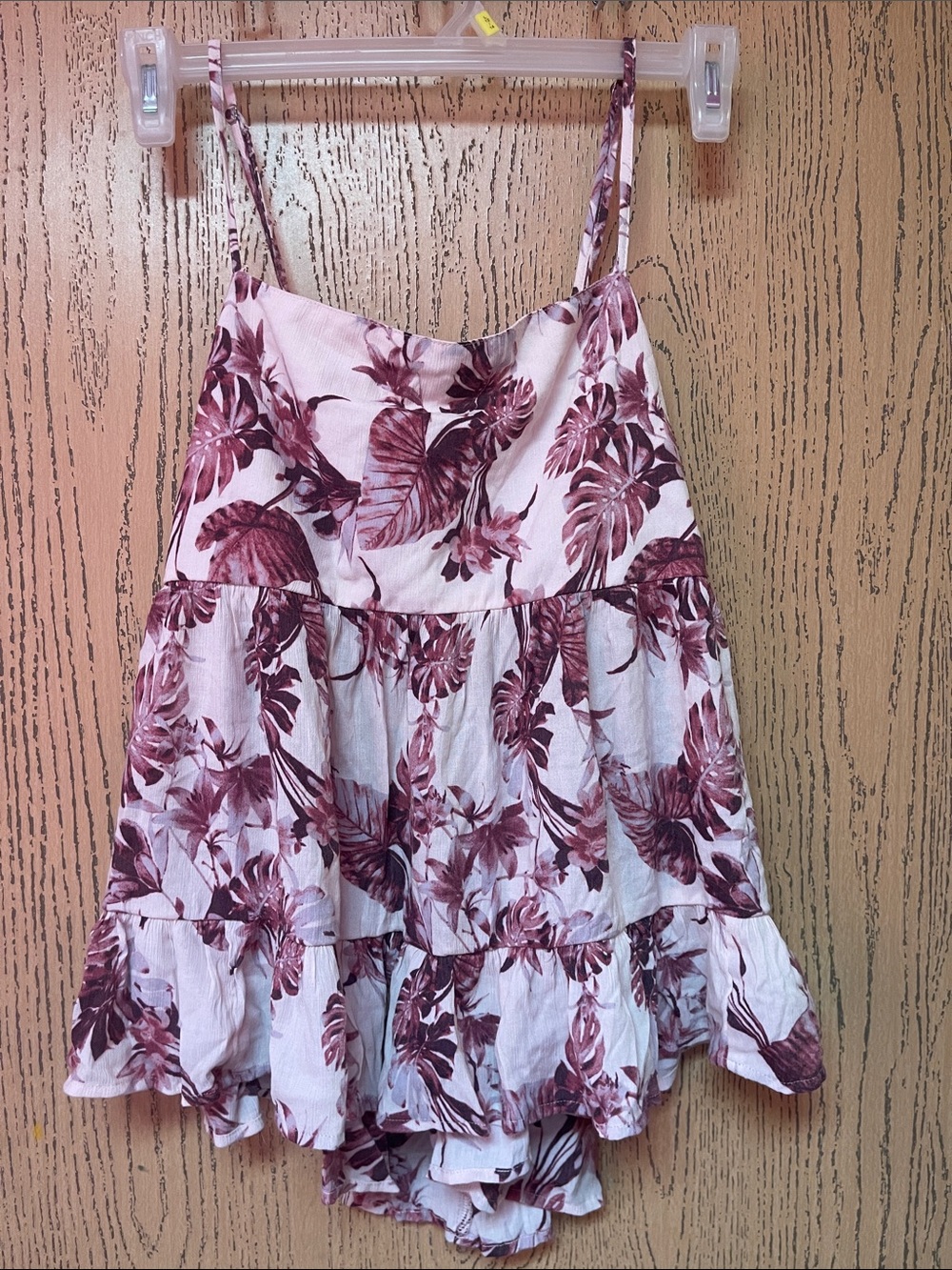Banana Republic Mauve Floral Tiered Spaghetti-Strap Camisole